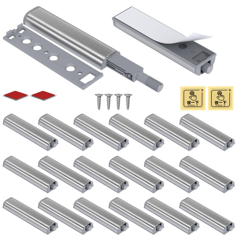 Jiayi Cabinet Latch Magnetic Push Catch 20 Pack Push to Open Cabinet Hardware Spring Release Push Touch Latch Heavy Duty Kitchen Door Push Release Latch for Drawer Closure Push Catch Press Out Latch - Image 1